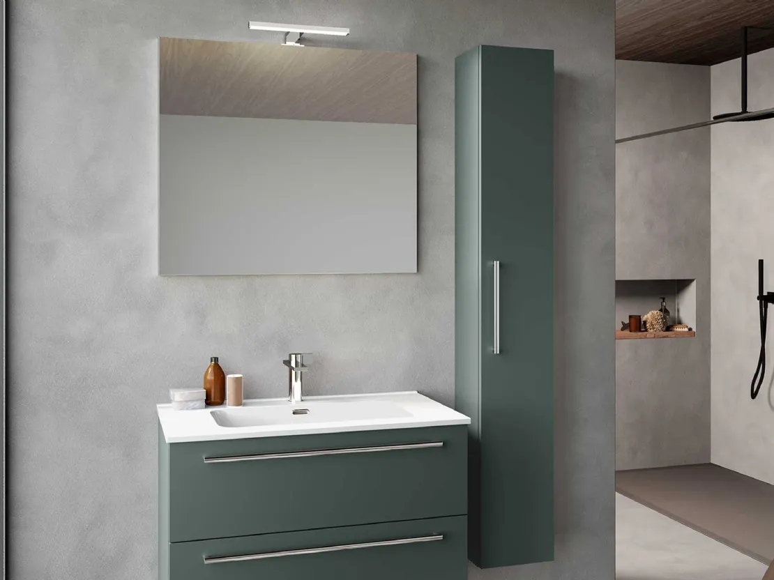 Mobile da Bagno sospeso Block System Slim C41 di Baxar