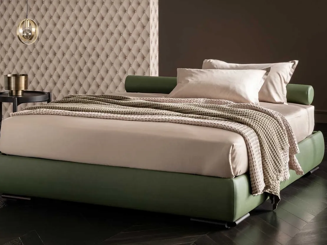 Letto Soul Sommier in pelle con contenitore di Altrenotti