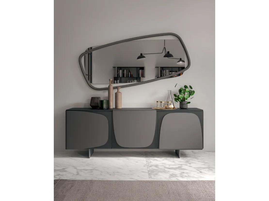 Madia moderna in laccato opaco Trilogy di Ozzio