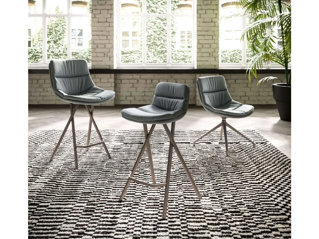 Sgabello imbottito Milo di Ozzio