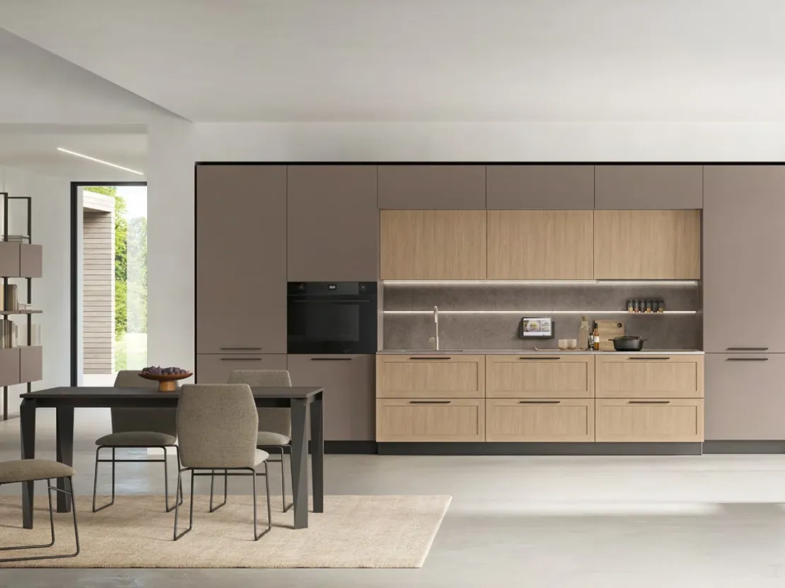 Cucina Moderna Infinity Modern 04 in Pet e Rovere Termo-strutturato di Stosa