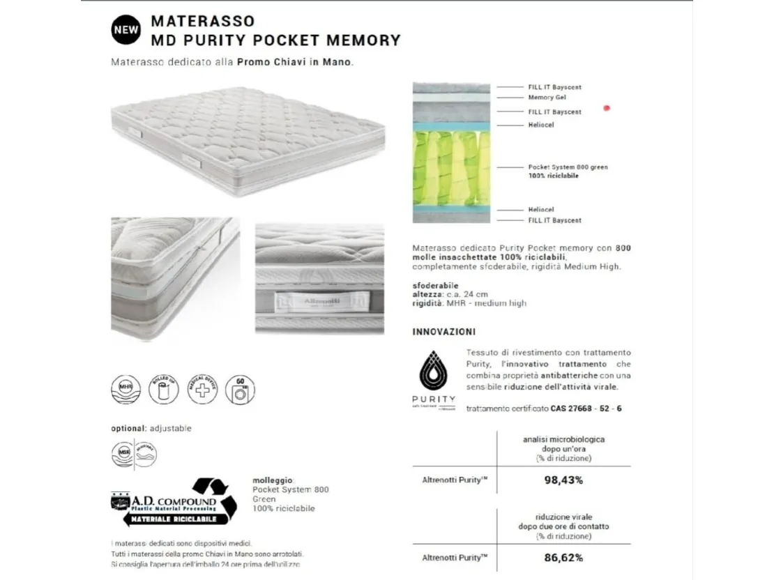 Materasso MD Purity Pocket 800